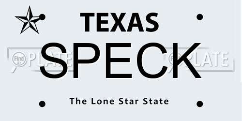 SPECK Texas License Plate