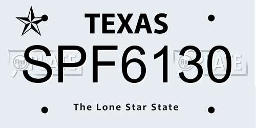 SPF6130 Texas License Plate