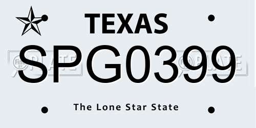 SPG0399 Texas License Plate