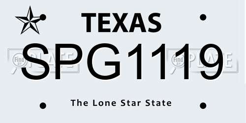 SPG1119 Texas License Plate