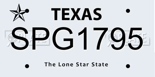SPG1795 Texas License Plate