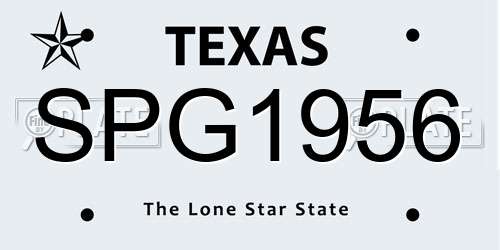SPG1956 Texas License Plate
