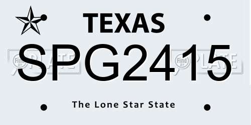 SPG2415 Texas License Plate