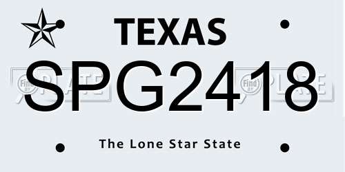 SPG2418 Texas License Plate
