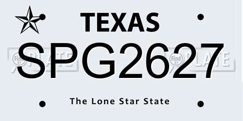 SPG2627 Texas License Plate