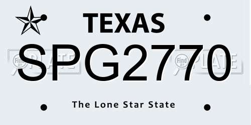 SPG2770 Texas License Plate