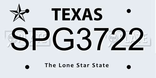 SPG3722 Texas License Plate