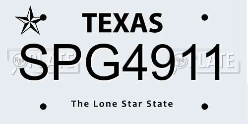 SPG4911 Texas License Plate