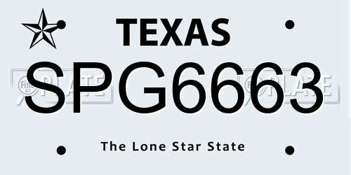 SPG6663 Texas License Plate