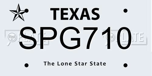 SPG710 Texas License Plate