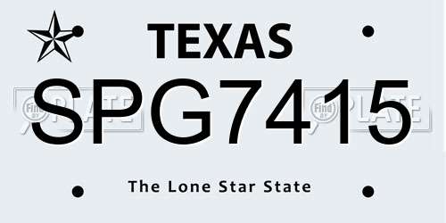 SPG7415 Texas License Plate