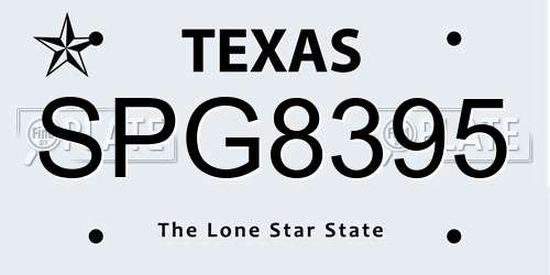 SPG8395 Texas License Plate