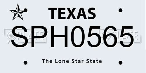 SPH0565 Texas License Plate