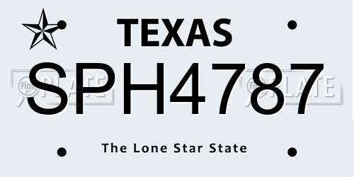 SPH4787 Texas License Plate