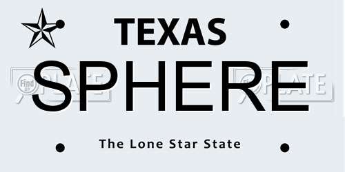 SPHERE Texas License Plate