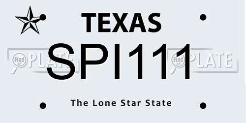 SPI111 Texas License Plate
