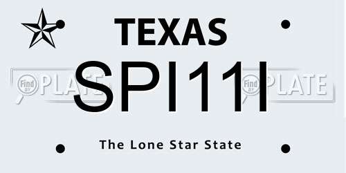 SPI11I Texas License Plate