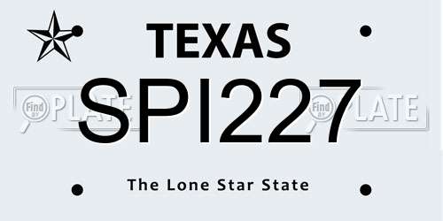 SPI227 Texas License Plate