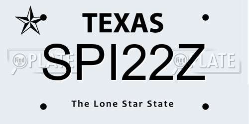 SPI22Z Texas License Plate