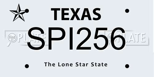 SPI256 Texas License Plate
