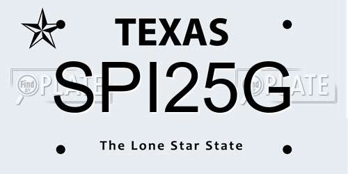 SPI25G Texas License Plate