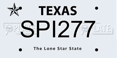 SPI277 Texas License Plate