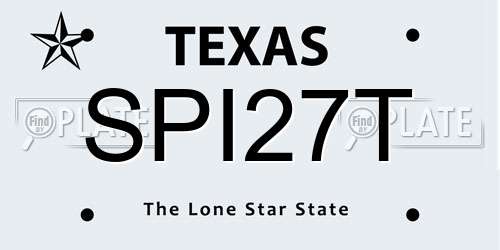 SPI27T Texas License Plate
