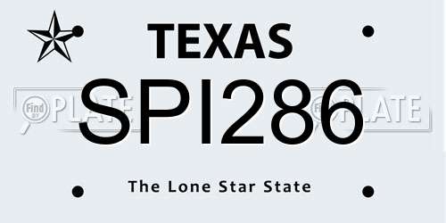 SPI286 Texas License Plate