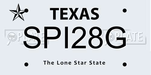 SPI28G Texas License Plate