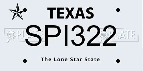 SPI322 Texas License Plate