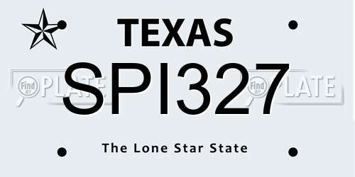 SPI327 Texas License Plate