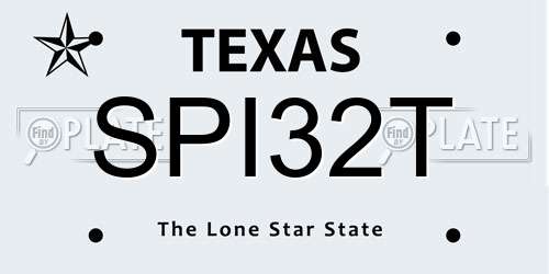 SPI32T Texas License Plate
