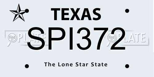 SPI372 Texas License Plate