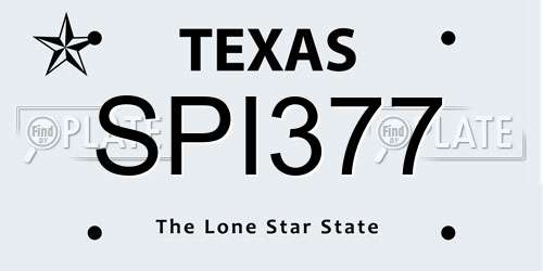 SPI377 Texas License Plate