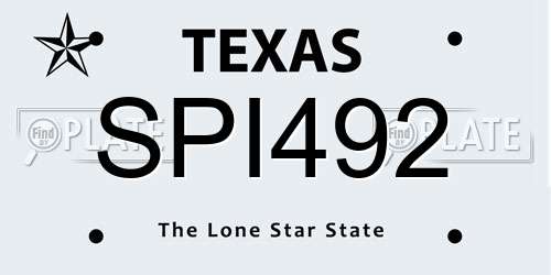 SPI492 Texas License Plate