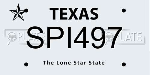 SPI497 Texas License Plate