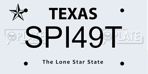SPI49T Texas License Plate