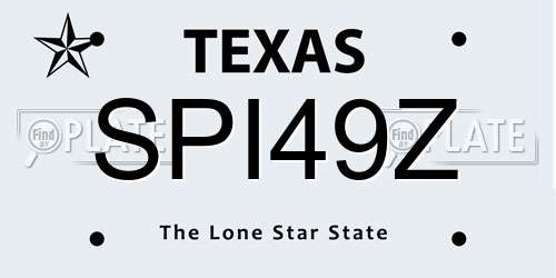 SPI49Z Texas License Plate