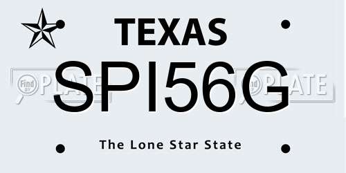 SPI56G Texas License Plate