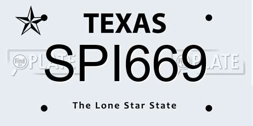 SPI669 Texas License Plate