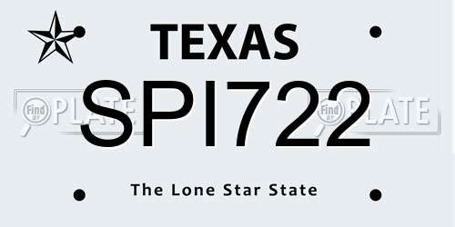 SPI722 Texas License Plate
