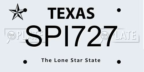SPI727 Texas License Plate