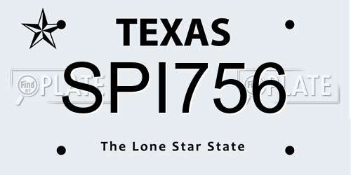 SPI756 Texas License Plate