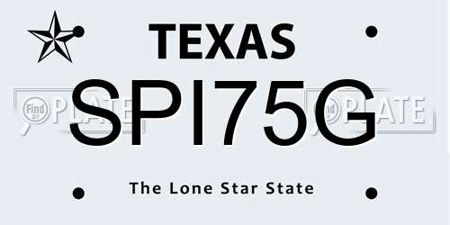 SPI75G Texas License Plate