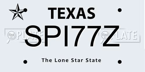 SPI77Z Texas License Plate