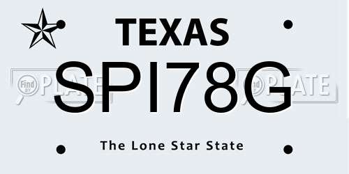 SPI78G Texas License Plate