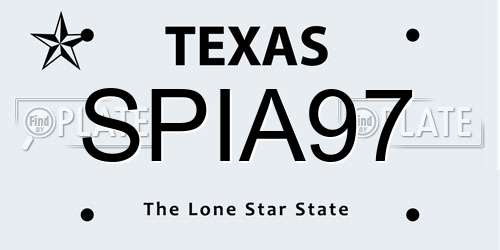 SPIA97 Texas License Plate