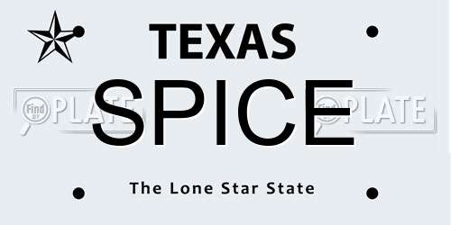 SPICE Texas License Plate