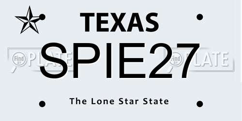 SPIE27 Texas License Plate