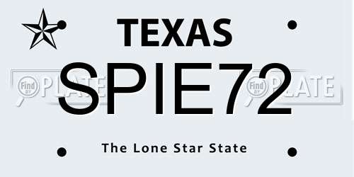 SPIE72 Texas License Plate